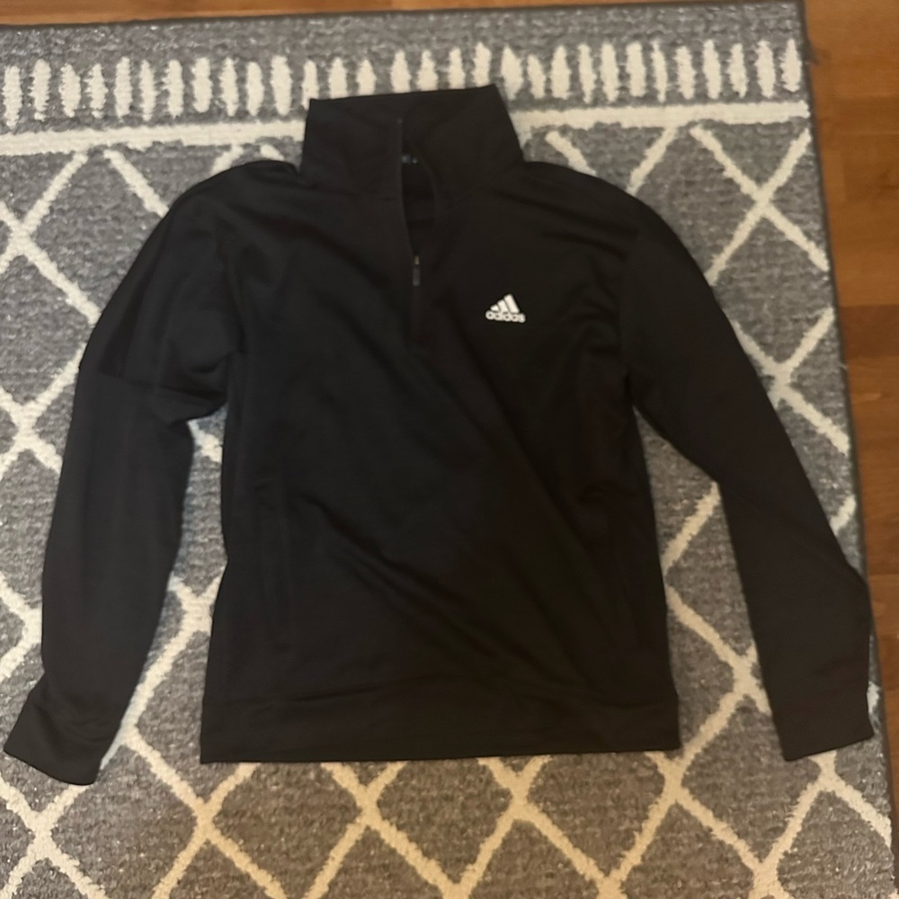 Adidas Black Zip Up Sweater Athletic Casual
